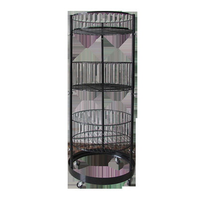 Metalowy czarny cylinder 497 mm Dia Stojak sklepowy o wysokości 1080 mm