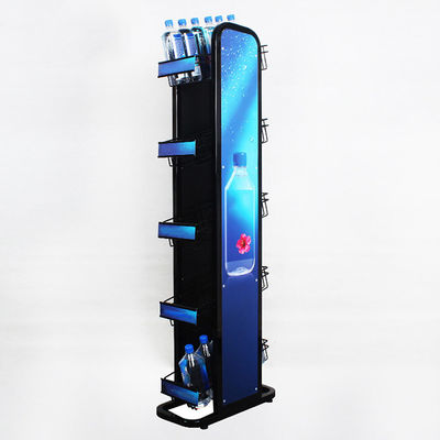 5-piętrowy stojak na butelki z wodą mineralną z logo Metal 240W * 500L * 1450mmH