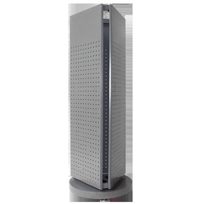 Metalowy szary, wysokość 1100 mm, długość 400 mm, obrotowy stojak wystawowy z 3 stron