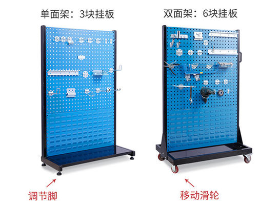 Niebieska stalowa półka wisząca na pegboard, stojaki na narzędzia, cena stojaka stalowego