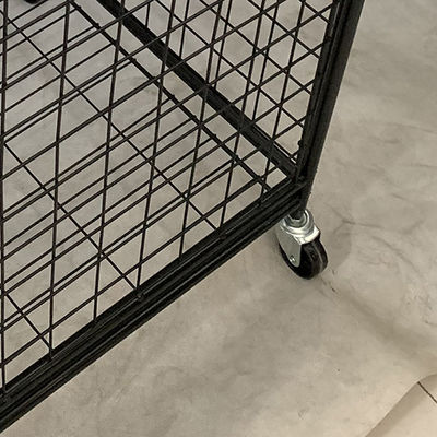 Zdejmowane metalowe stojaki do supermarketów w kolorze czarnym z kółkami