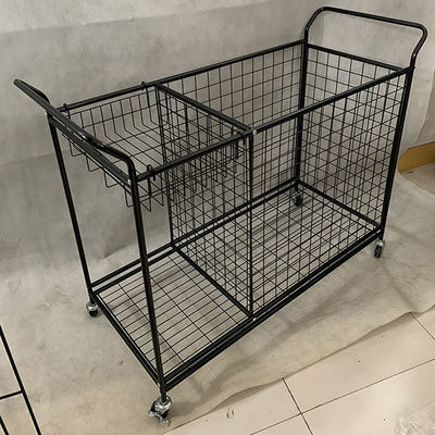 Zdejmowane metalowe stojaki do supermarketów w kolorze czarnym z kółkami