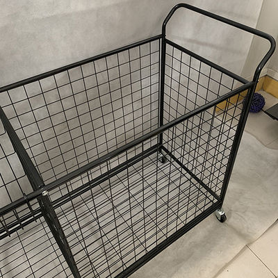 Zdejmowane metalowe stojaki do supermarketów w kolorze czarnym z kółkami