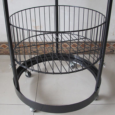 Metalowy czarny cylinder 497 mm Dia Stojak sklepowy o wysokości 1080 mm