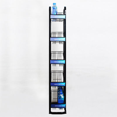 5-piętrowy stojak na butelki z wodą mineralną z logo Metal 240W * 500L * 1450mmH