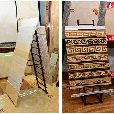 Dwustronny stojak z kamienia kwarcowego Luminous Ceramic Tile Stone Floor Display Stand Rack
